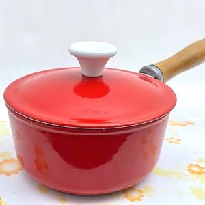 Vintage cast iron pot, enamel cast iron pot, 1 liter,  Finesse Japan